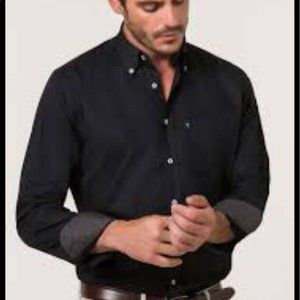 H&M Black Slim Fit Easy Iron Button Down Shirt
